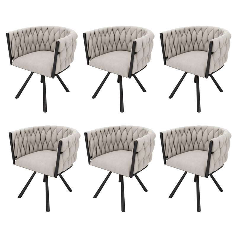 Leinen - Esszimmerstuhl, 360 - Grad drehbar, 2er Set / 4er Set / 6er Set - YB - N634P198449E - 6 - 9 - Yorbay.de