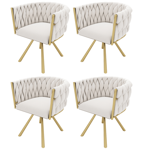 Samt - Esszimmerstuhl, 360 - Grad drehbar, 2er Set / 4er Set / 6er Set - YB - N634P215344B - 4 - 28 - Yorbay.de