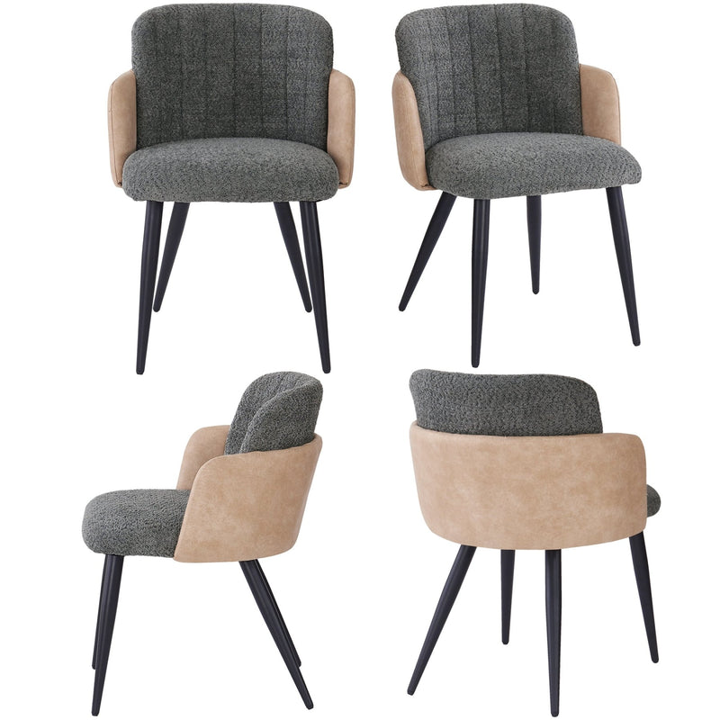 Polsterstuhl mit Armlehnen, grau, 2er Set / 4er Set / 6er Set - YB - N620P212572E - 4 - 10 - Yorbay.de