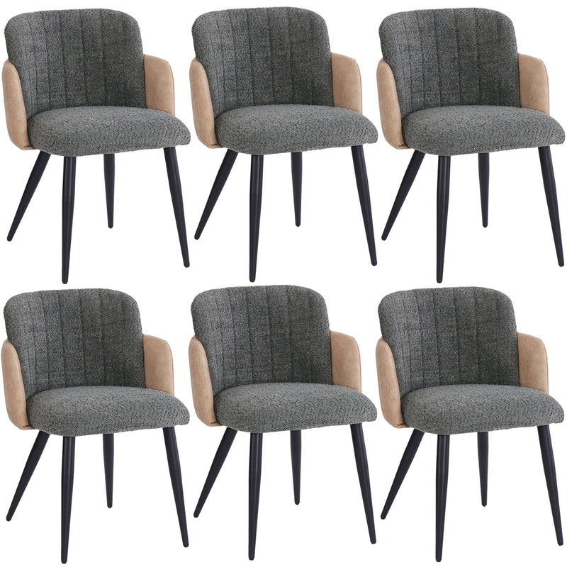 Polsterstuhl mit Armlehnen, grau, 2er Set / 4er Set / 6er Set - YB - N620P212572E - 6 - 11 - Yorbay.de