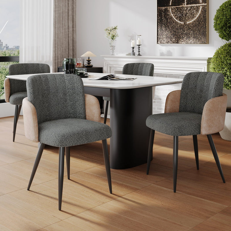 Polsterstuhl mit Armlehnen, grau, 2er Set / 4er Set / 6er Set - YB - N620P212572E - 7 - Yorbay.de