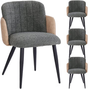 Polsterstuhl mit Armlehnen, grau, 2er Set / 4er Set / 6er Set - YB - N620P212572E - 9 - Yorbay.de