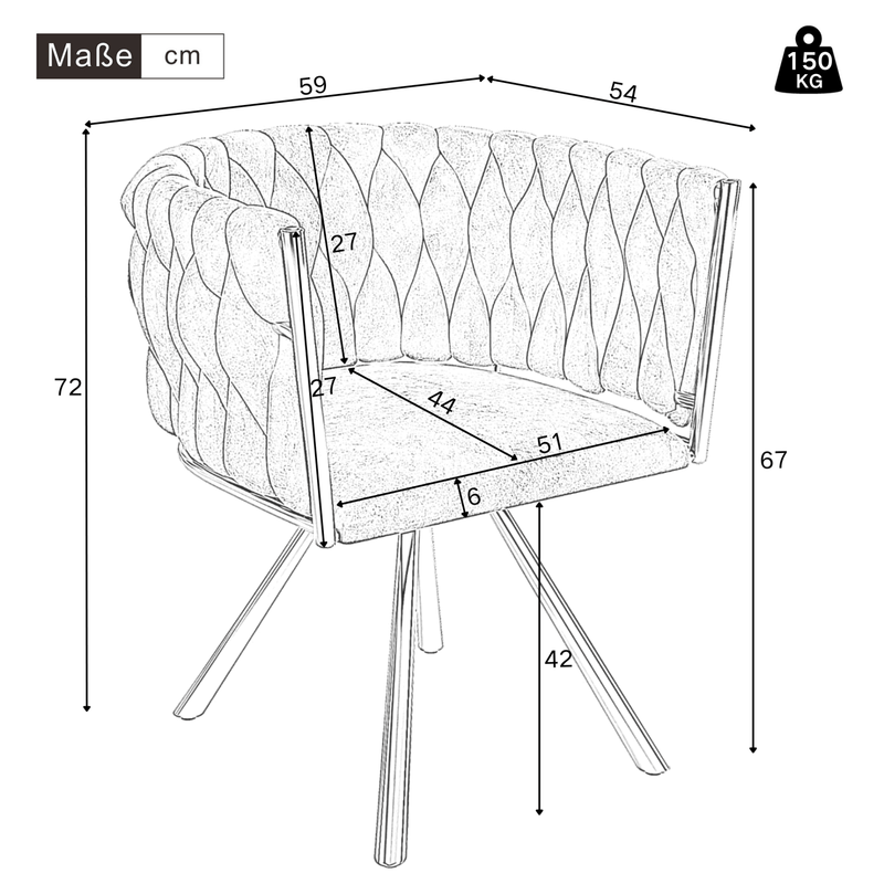 Samt - Esszimmerstuhl, 360 - Grad drehbar, 2er Set / 4er Set / 6er Set - YB - N634P205010G - 4 - 15 - Yorbay.de