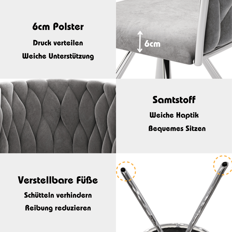 Esszimmerstuhl 360 - Grad drehbar, 2er / 4er / 6er Set - YB - N634P205010G - 4 - 16 - Yorbay.de