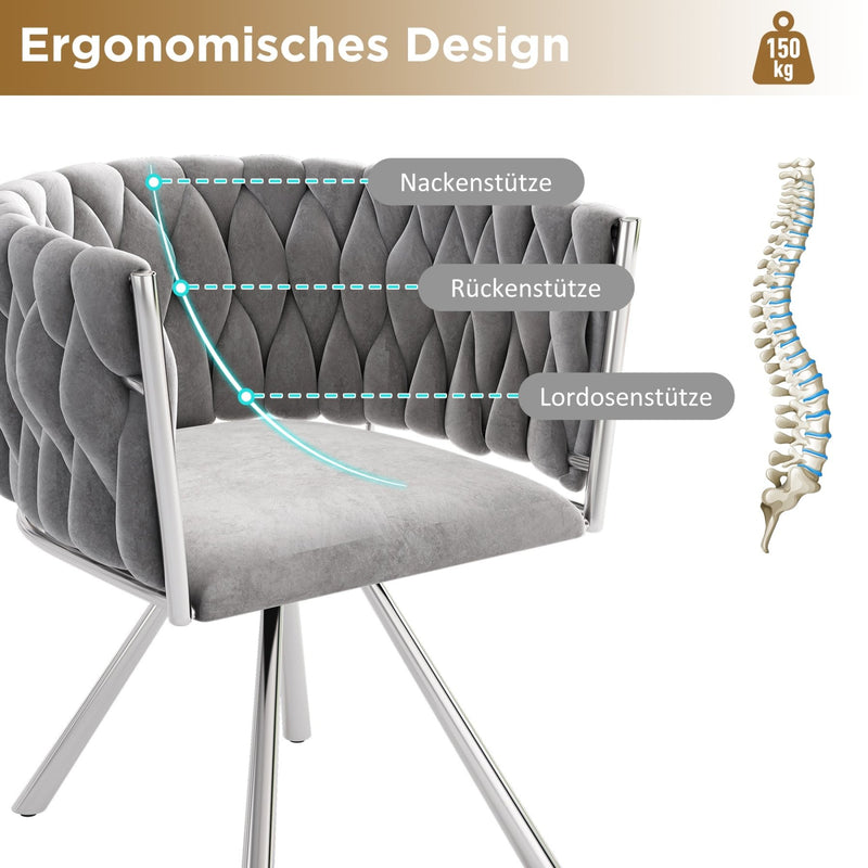 Esszimmerstuhl 360 - Grad drehbar, 2er / 4er / 6er Set - YB - N634P205010G - 4 - 17 - Yorbay.de