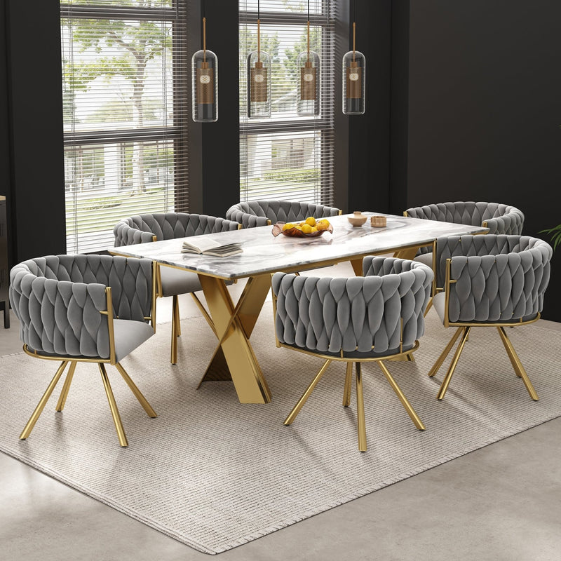 Esszimmerstuhl 360 - Grad drehbar, 2er / 4er / 6er Set - YB - N634P215344G - 34 - Yorbay.de