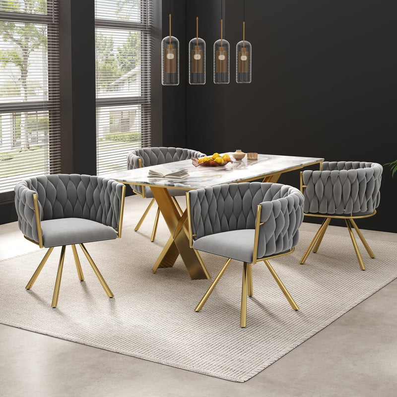 Esszimmerstuhl 360 - Grad drehbar, 2er / 4er / 6er Set - YB - N634P215344G - 35 - Yorbay.de