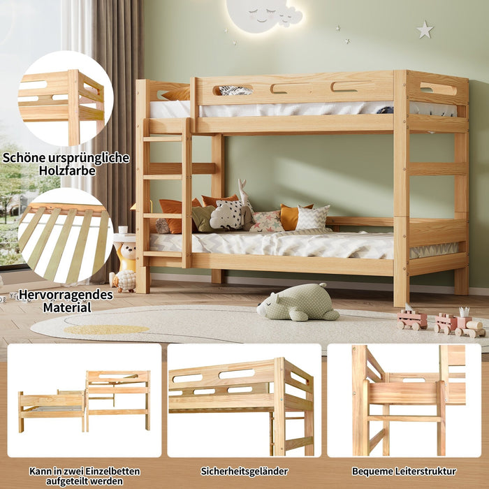 Etagenbett für Kinder und Jugendliche, 90x200 cm - YB - 31408586NAA - 6 - Yorbay.de