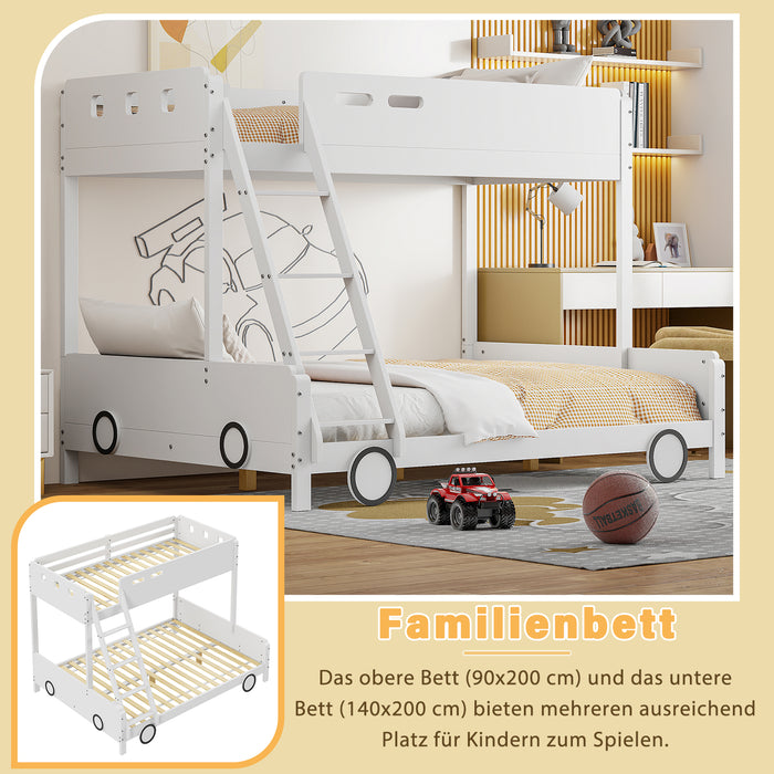 Etagenbett im Auto - Design für Kinder, 90x200 cm & 140x200 cm - YB - LDB00145AAK - 6 - Yorbay.de