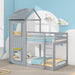Etagenbett mit Leiter & Baldachin, 90×200 cm - YB - 3071489HAA - 1 - 12 - Yorbay.de