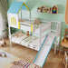 Etagenbett mit Rutsche und Fenster, Hausbett 90x200 cm - YB - N622T864390W - 2 - Yorbay.de