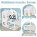 Etagenbett mit Leiter & Baldachin, 90×200 cm - YB - 3071489WAA - 1 - 4 - Yorbay.de