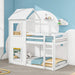 Etagenbett mit Leiter & Baldachin, 90×200 cm - YB - 3071489WAA - 1 - 6 - Yorbay.de