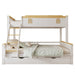 Etagenbett für Kinder mit Schrägleiter und Schubladen, 90x200 cm & 140x200 cm - YB - N622T654134W - 1 - Yorbay.de