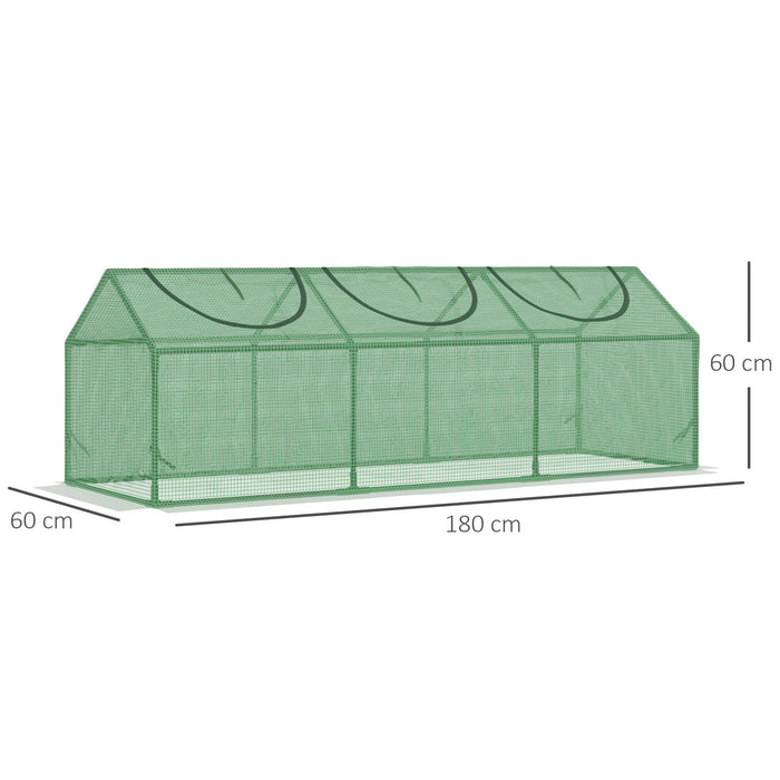 Foliengewächshaus mit Fenster, 180 x 60 x 60 cm - YB - T3323P304181 - 3 - Yorbay.de