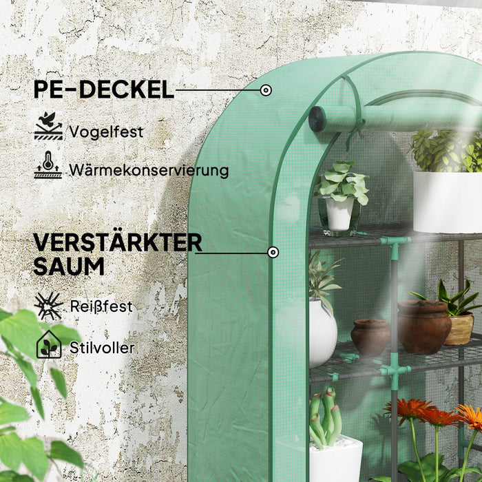 Foliengewächshaus mit Regalen und Runddach, 100 x 45 x 160 cm - YB - T3323P306141 - 4 - Yorbay.de