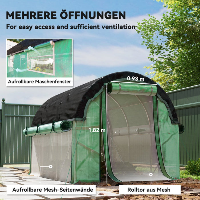 Tunnelgewächshaus mit 6 Fenstern, 300 x 200 x 200 cm - YB - T3323P301749 - 4 - Yorbay.de