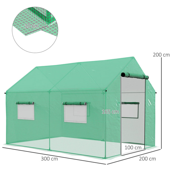 Gewächshaus mit Fenster, 200 x 300 x 200 cm - YB - T3323P302243 - 3 - Yorbay.de