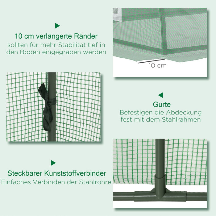 Tunnelgewächshaus 200 x 80 x 45 cm / 300 x 80 x 45 cm - YB - T3323P304117 - 4 - Yorbay.de