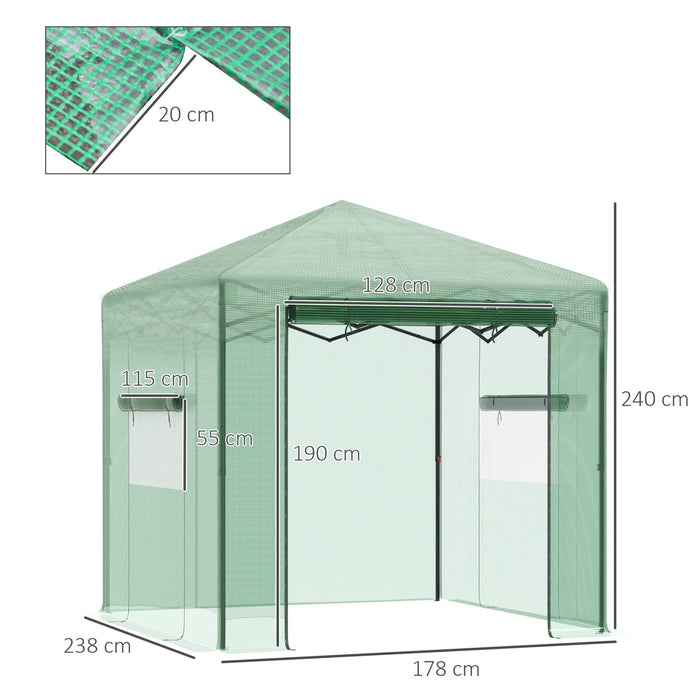 Faltbares Gewächshaus mit Tür & Netzfenster, 238 x 178 x 240 cm - YB - T3323P304182 - 3 - Yorbay.de