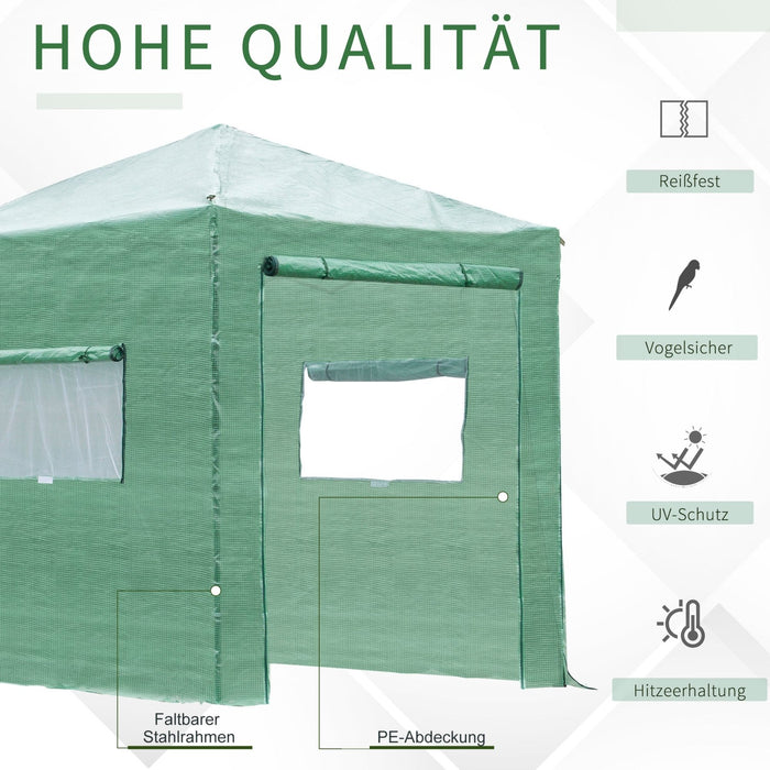 Faltbares Gewächshaus mit Tür & Netzfenster, 238 x 178 x 240 cm - YB - T3323P304182 - 4 - Yorbay.de