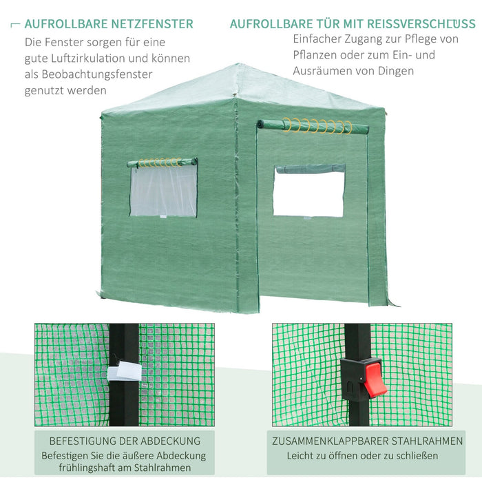 Faltbares Gewächshaus mit Tür & Netzfenster, 238 x 178 x 240 cm - YB - T3323P304182 - 5 - Yorbay.de
