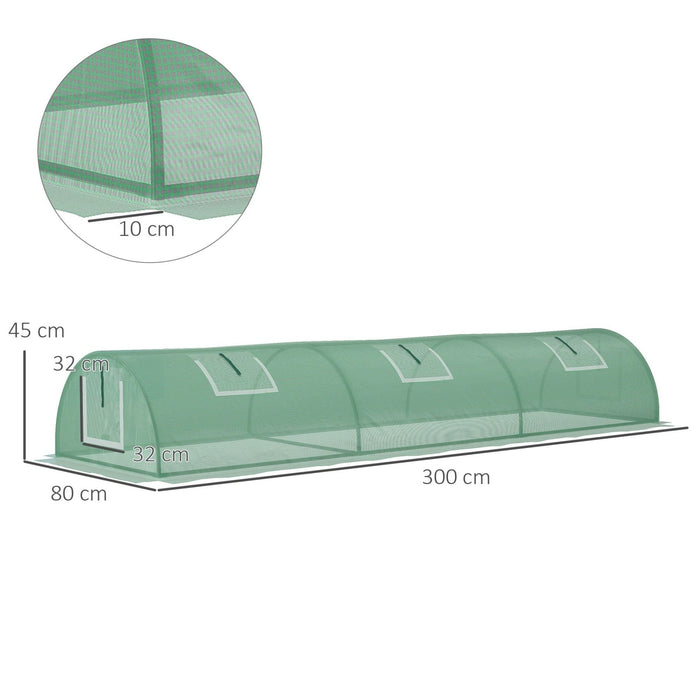 Tunnelgewächshaus 200 x 80 x 45 cm / 300 x 80 x 45 cm - YB - T3323P304690 - 11 - Yorbay.de