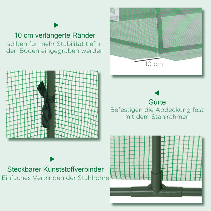 Tunnelgewächshaus 200 x 80 x 45 cm / 300 x 80 x 45 cm - YB - T3323P304690 - 12 - Yorbay.de
