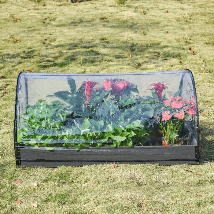 Mini - Gewächshaus mit 12 Rasterfeldern, 120 x 79 x 53 cm - YB - T3323P305498 - 2 - Yorbay.de
