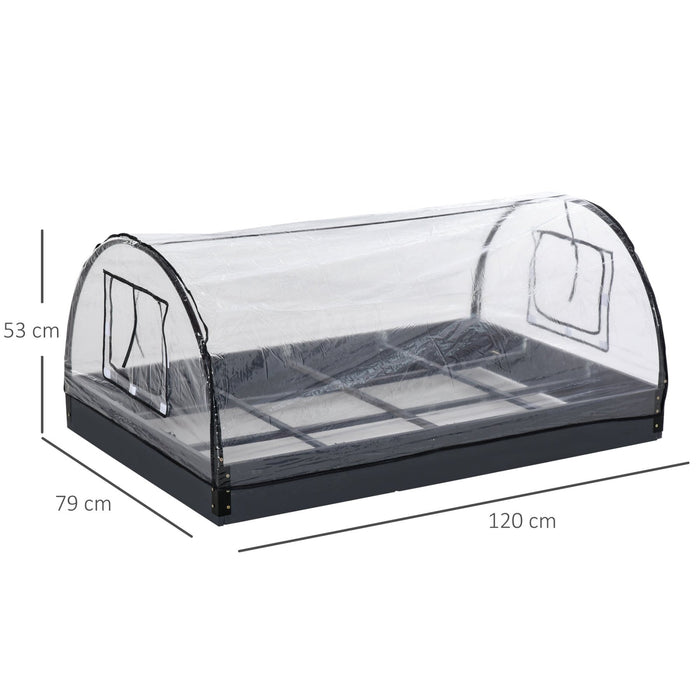 Mini - Gewächshaus mit 12 Rasterfeldern, 120 x 79 x 53 cm - YB - T3323P305498 - 3 - Yorbay.de