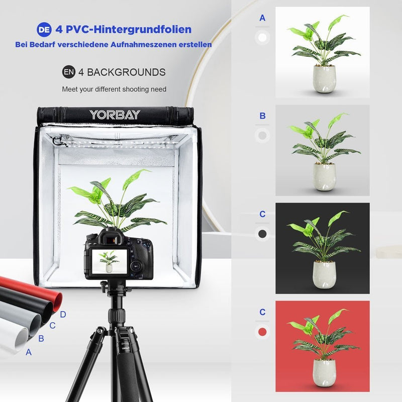 Yorbay Fotobox 40 x 40 x 40 cm mit Beleuchtung 7 - Yorbay.de