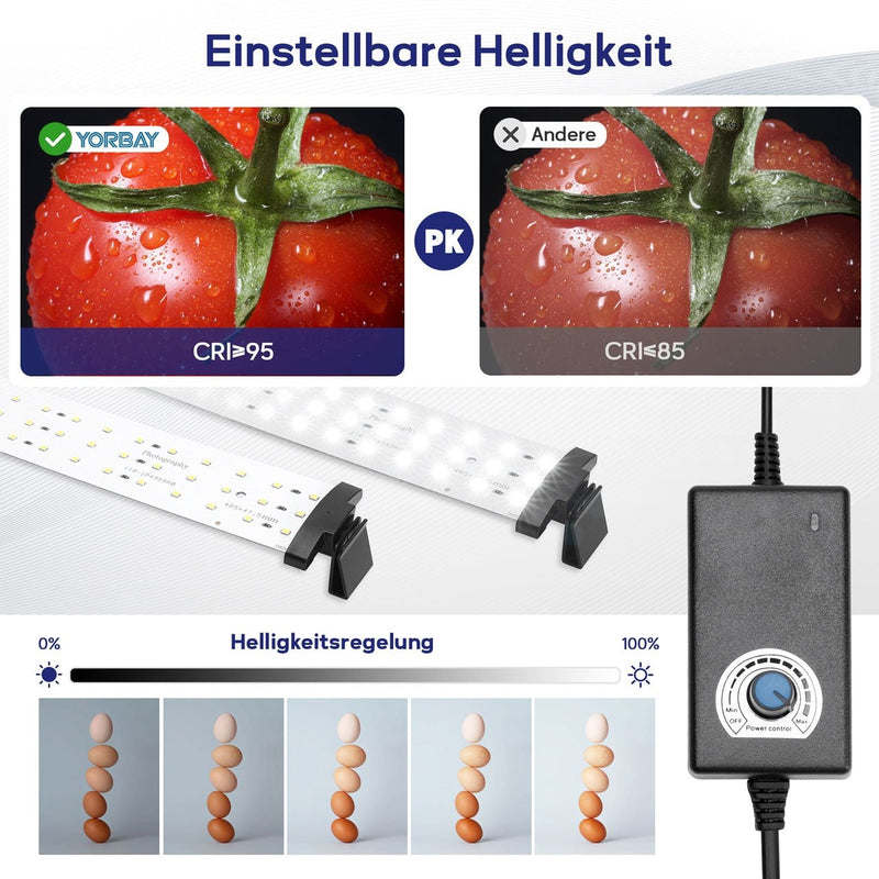 Yorbay Fotobox 52 x 52 x 52 cm mit dimmbarer LED - F208 - 2 - Yorbay.de