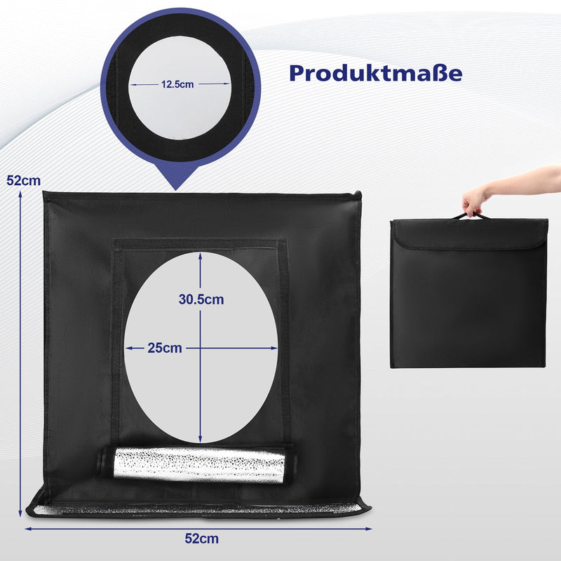 Yorbay Fotobox 52 x 52 x 52 cm mit dimmbarer LED - F208 - 5 - Yorbay.de