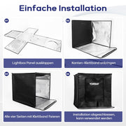 Yorbay Fotobox 52 x 52 x 52 cm mit dimmbarer LED - F208 - 8 - Yorbay.de