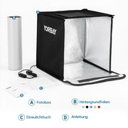 Yorbay Fotobox 32 x 32 x 32 cm mit LED - Beleuchtung und 6 Hintergrundfolien - F207 - 8 - Yorbay.de