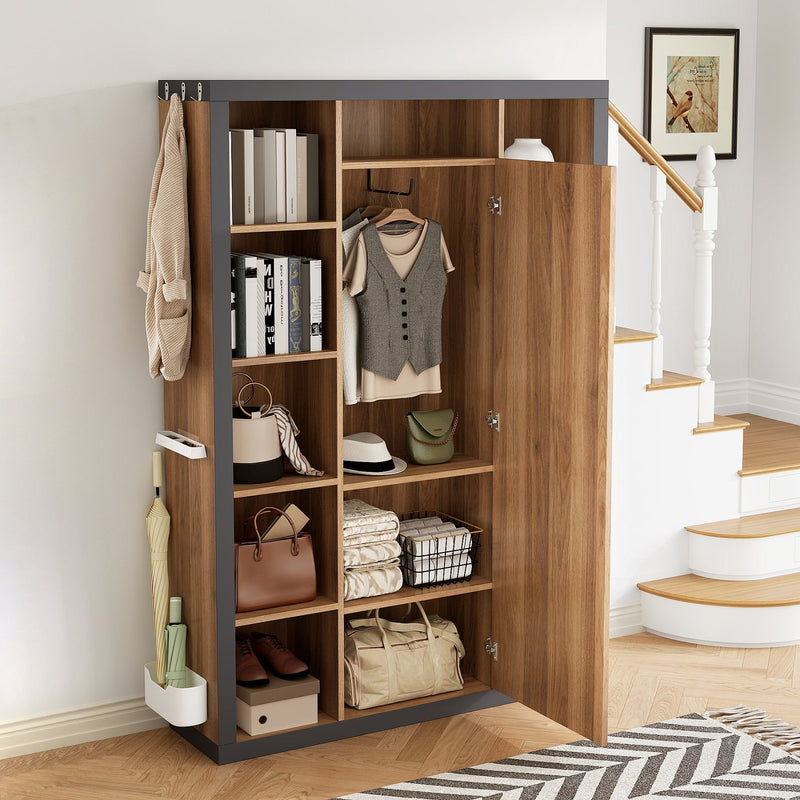 Garderobe mit Spiegel und Abtropfschale - YB - WF230449450N - 2 - Yorbay.de