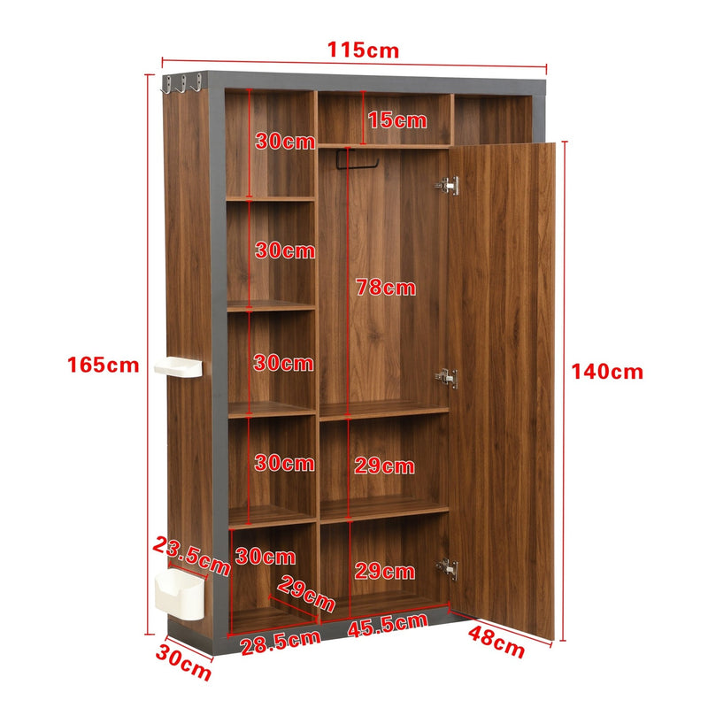 Garderobe mit Spiegel und Abtropfschale - YB - WF230449450N - 3 - Yorbay.de