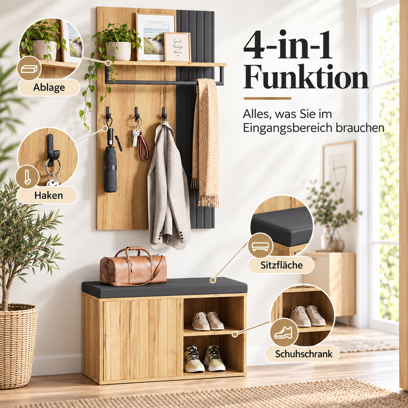 Yorbay Garderoben Set mit Sitzbank für den Flur - YW025-D095 - 7 - Yorbay.de