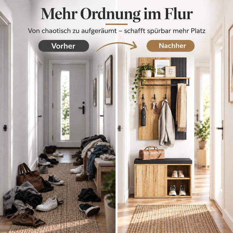 Yorbay Garderoben Set mit Sitzbank für den Flur - YW025-D095 - 9 - Yorbay.de