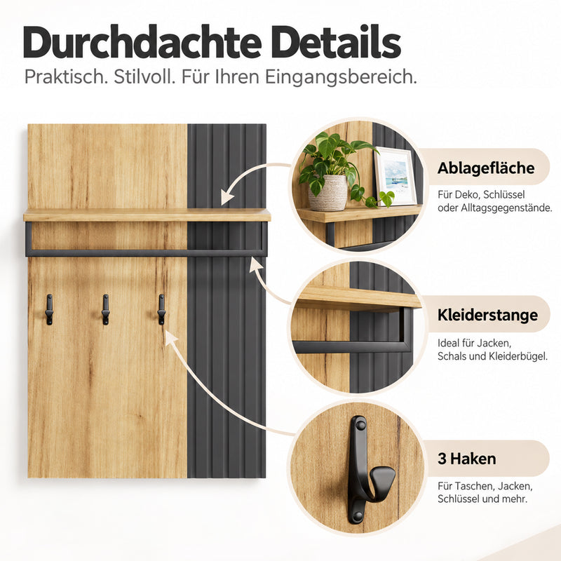 Yorbay Garderoben Set mit Sitzbank für den Flur - YW025-D095 - 5 - Yorbay.de