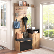 Garderoben - Set mit Spiegel, Schuhbank und Kleiderstange - YB - WF304067068SAA - 5 - Yorbay.de