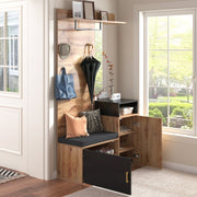 Garderoben - Set mit Spiegel, Schuhbank und Kleiderstange - YB - WF304067068SAA - 7 - Yorbay.de