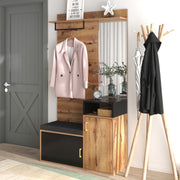 Garderoben - Set mit Spiegel, Schuhbank und Kleiderstange - YB - WF304067068SAA - 8 - Yorbay.de