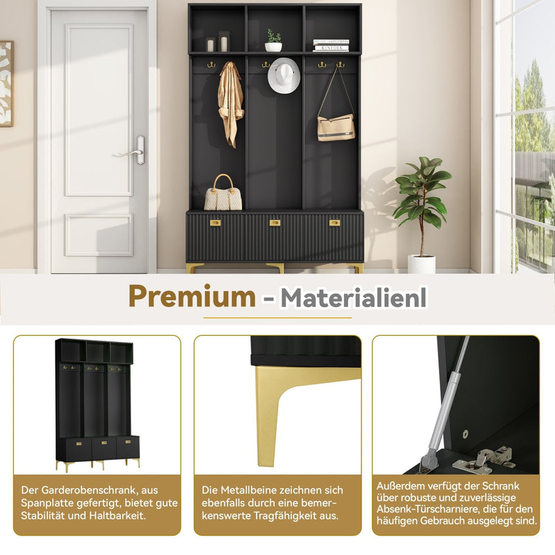 Garderoben - Set mit Bank, Haken & Stauraum - YB - N657P23810910S - 4 - Yorbay.de