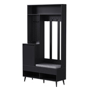 Garderoben - Set mit Sitzbank, Schubladen und 4 Kleiderhaken - YB - N657P29427273W - 11 - Yorbay.de