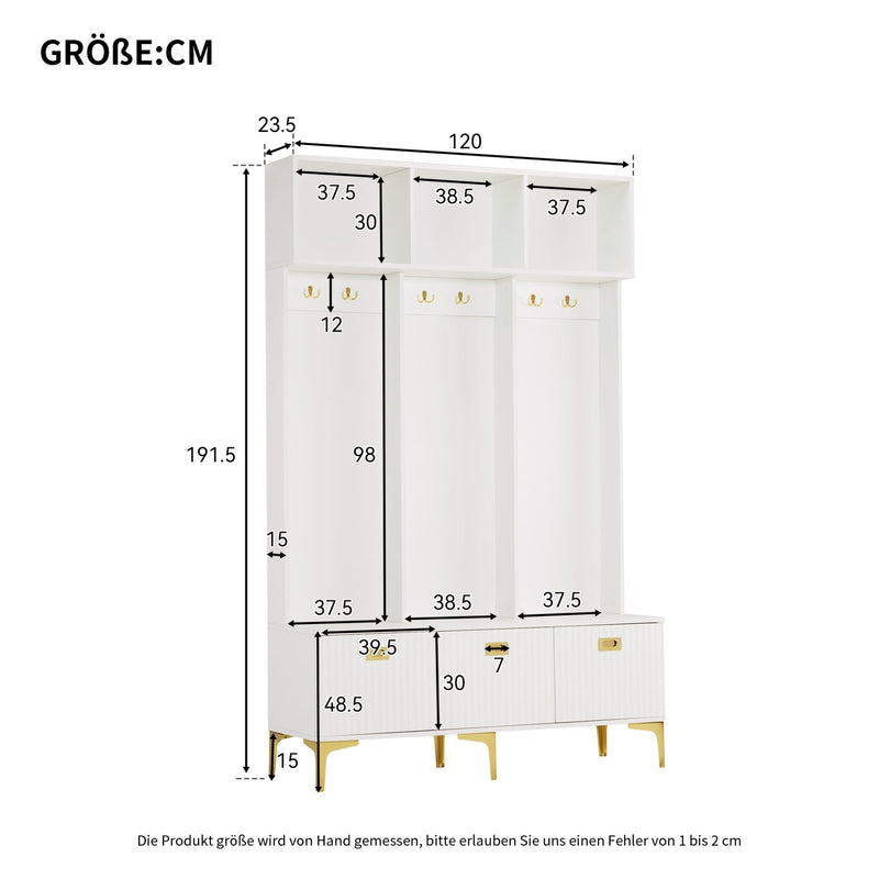 Garderoben - Set mit Bank, Haken & Stauraum - YB - N657P23810910W - 10 - Yorbay.de