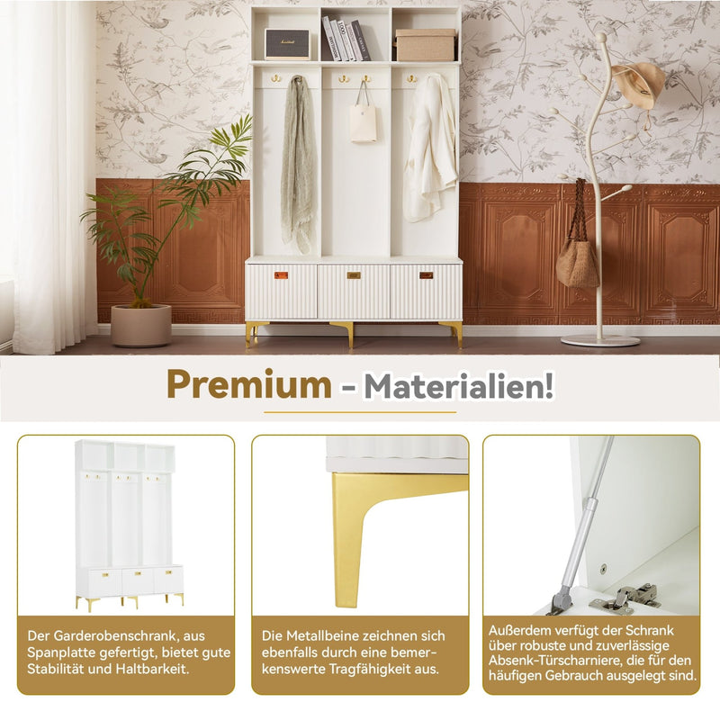 Garderoben - Set mit Bank, Haken & Stauraum - YB - N657P23810910W - 11 - Yorbay.de