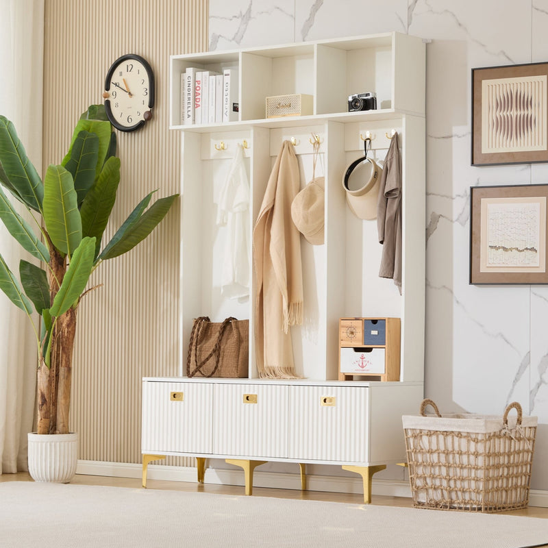 Garderoben - Set mit Bank, Haken & Stauraum - YB - N657P23810910W - 14 - Yorbay.de