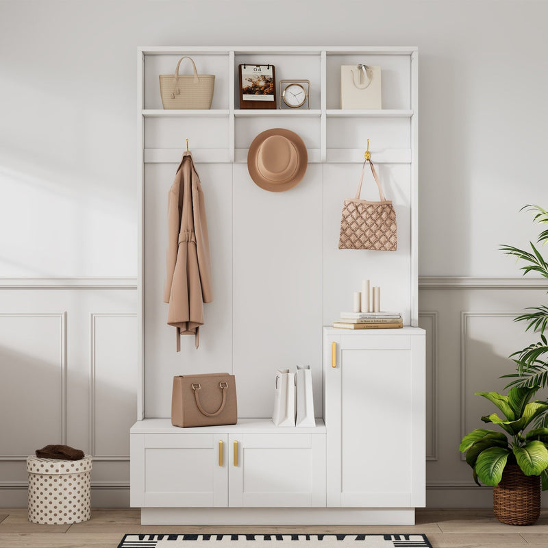 Garderoben - Set mit Bank, Schubladen und Haken - YB - N657P27134950W - 2 - Yorbay.de