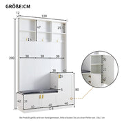 Garderoben - Set mit Bank, Schubladen und Haken - YB - N657P27134950W - 3 - Yorbay.de